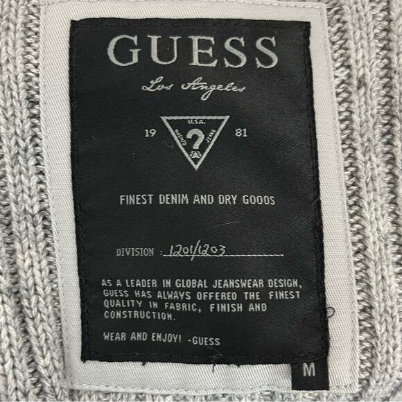 Guess Cardigan Sweater High Neck Double Button Down Pockets Long Waist Medium - Picture 10 of 10